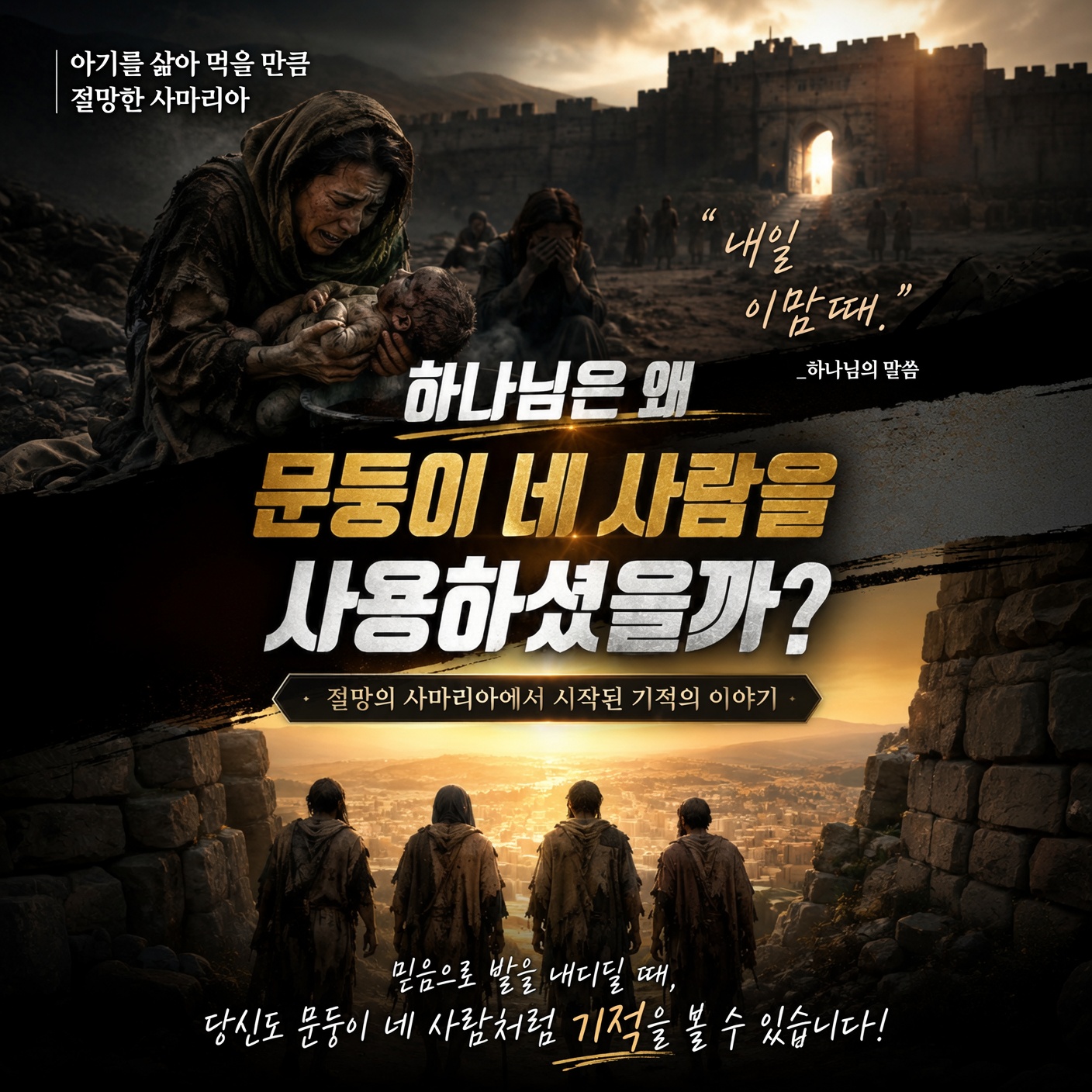 내일 이맘때 — 문둥이 4명이 열어젖힌 하나님의 기적